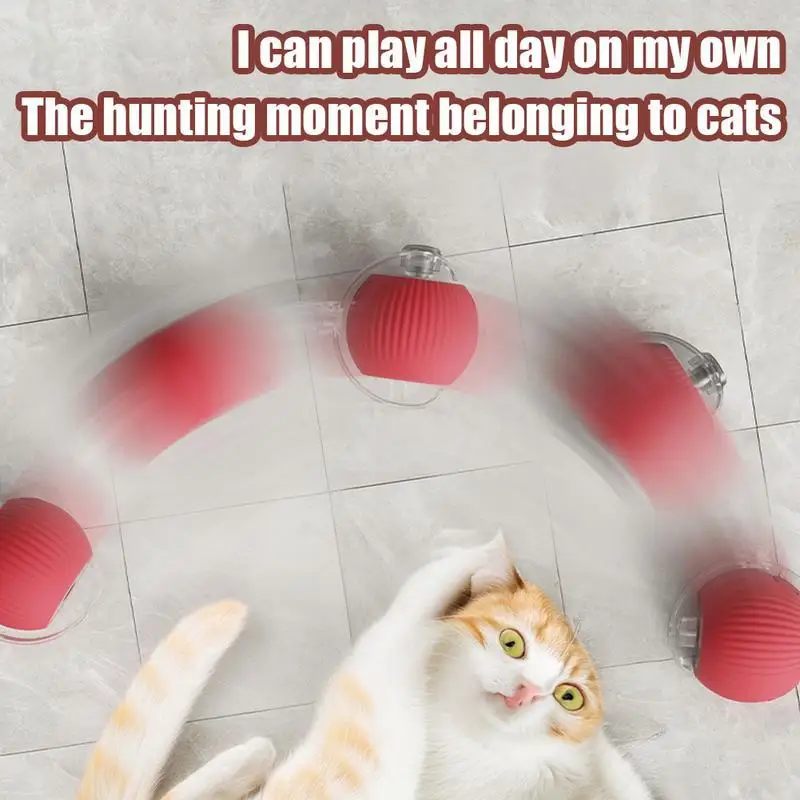 Automatic Interactive Cat Ball Toy Rechargeable Smart Electric Rolling Ball with Faux Tail Mouse Imitation for Dog Cat Training - Image 3