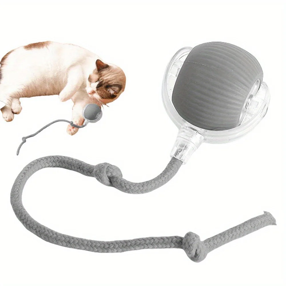 Automatic Interactive Cat Ball Toy Rechargeable Smart Electric Rolling Ball with Faux Tail Mouse Imitation for Dog Cat Training - Image 7