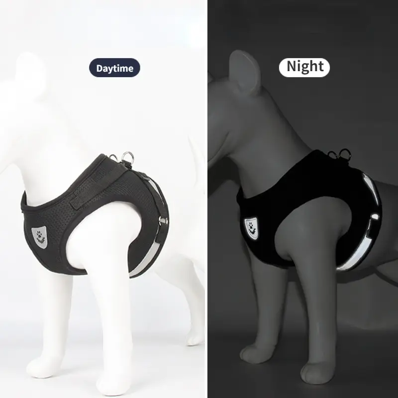 Pet Leash Undershirt Harnesses Mesh Breathable Adjustable Easy Control Reflective Undershirt Dog Harness Collar - Image 3