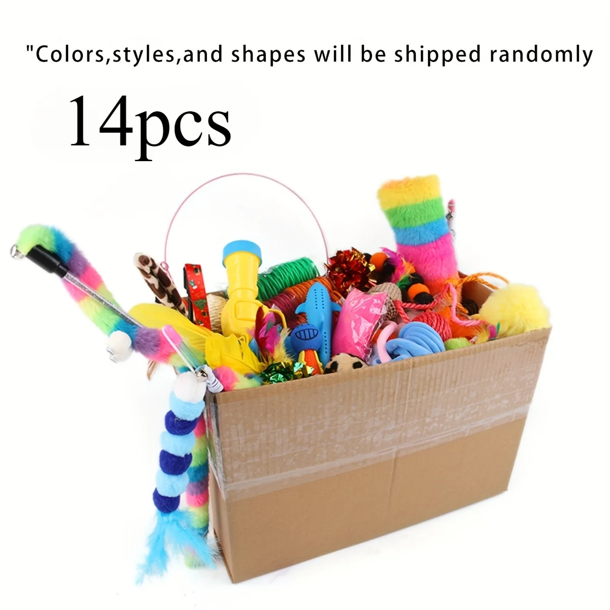 Cat Toys Mixed Pack. A Combination of Various Plastic Toys and Plush Toys Suitable for Multiple Cats To Play 56pcs/28pcs/14pcs - Image 7