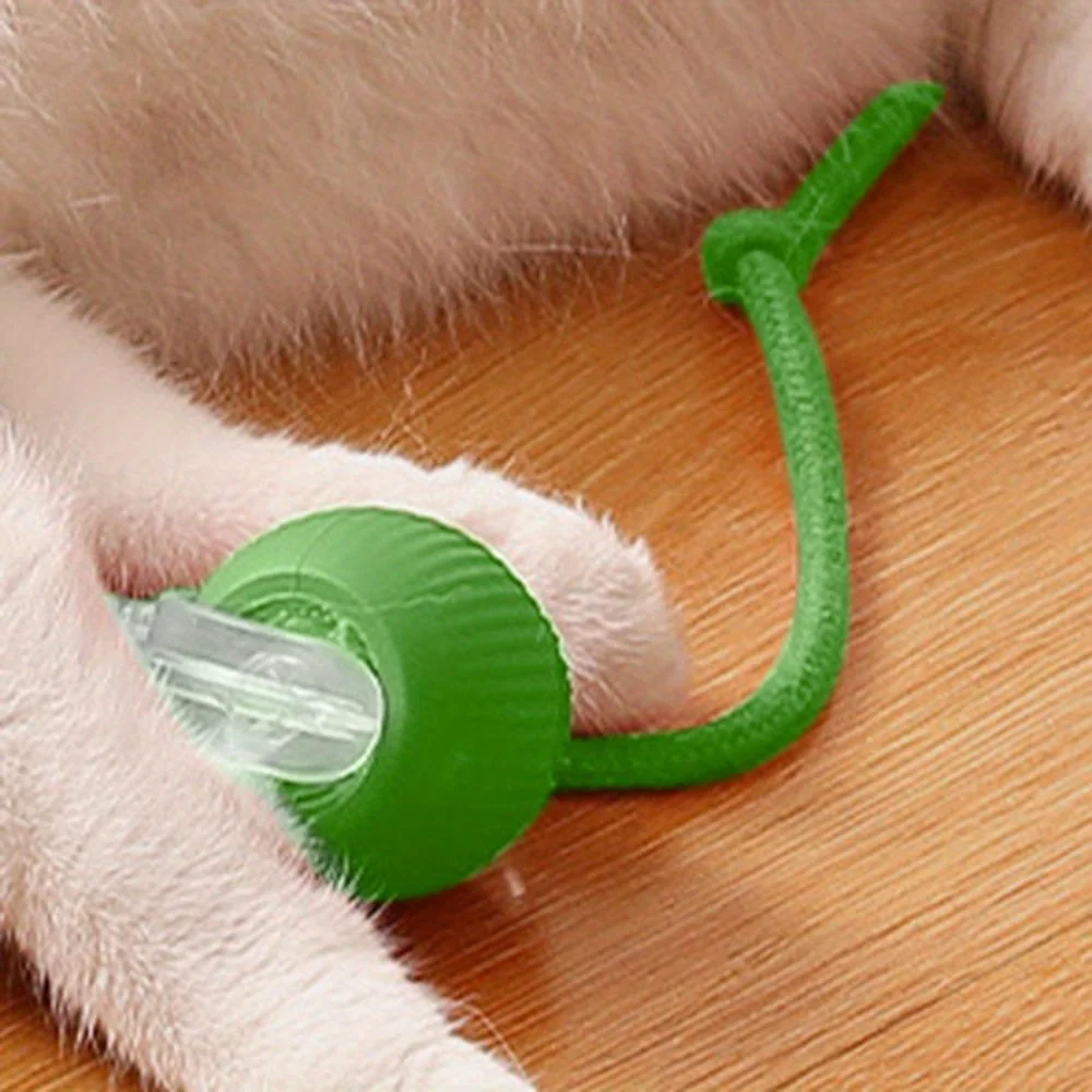Automatic Interactive Cat Ball Toy Rechargeable Smart Electric Rolling Ball with Faux Tail Mouse Imitation for Dog Cat Training - Image 8