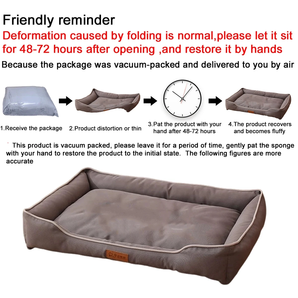 Four Season Square Dog Bed for Large Dog Mattress Bite-resistant Cat Bed Soft Thickened Dog Bed Waterproof Sofa Pet House - Image 6