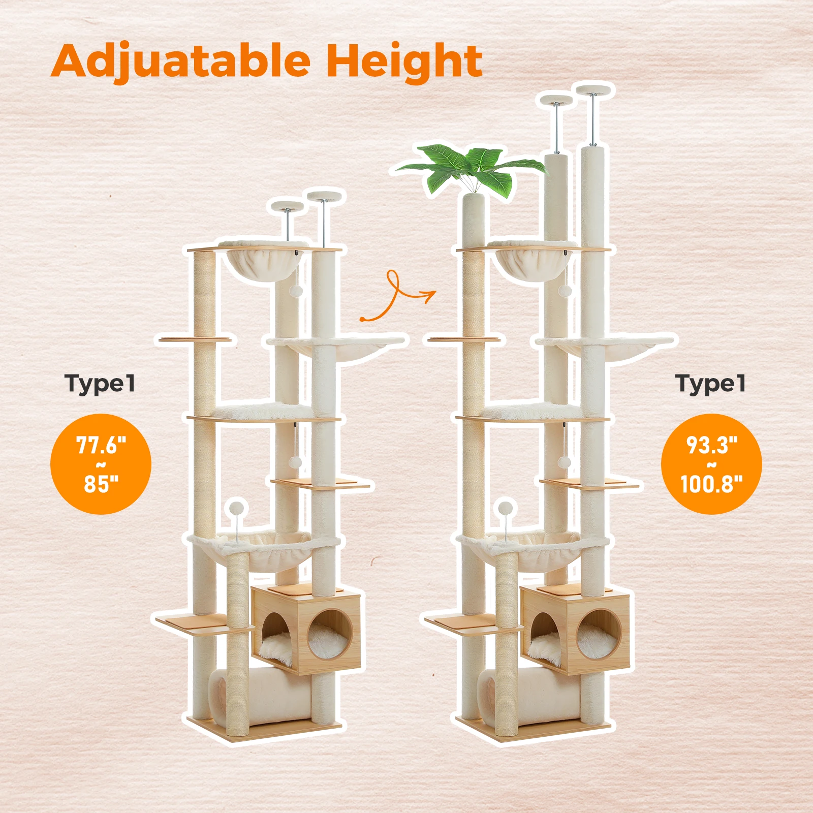 Adjustable Wooden Cat Tree - Image 5
