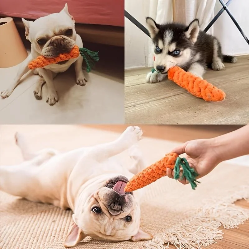 Carrot Cotton Rope Dog Toy - Image 2