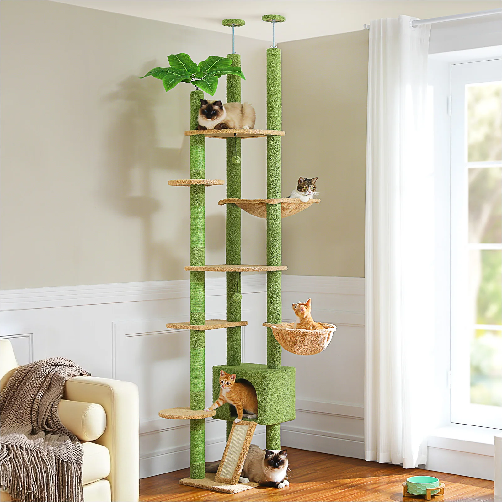 Adjustable Wooden Cat Tree - Image 7