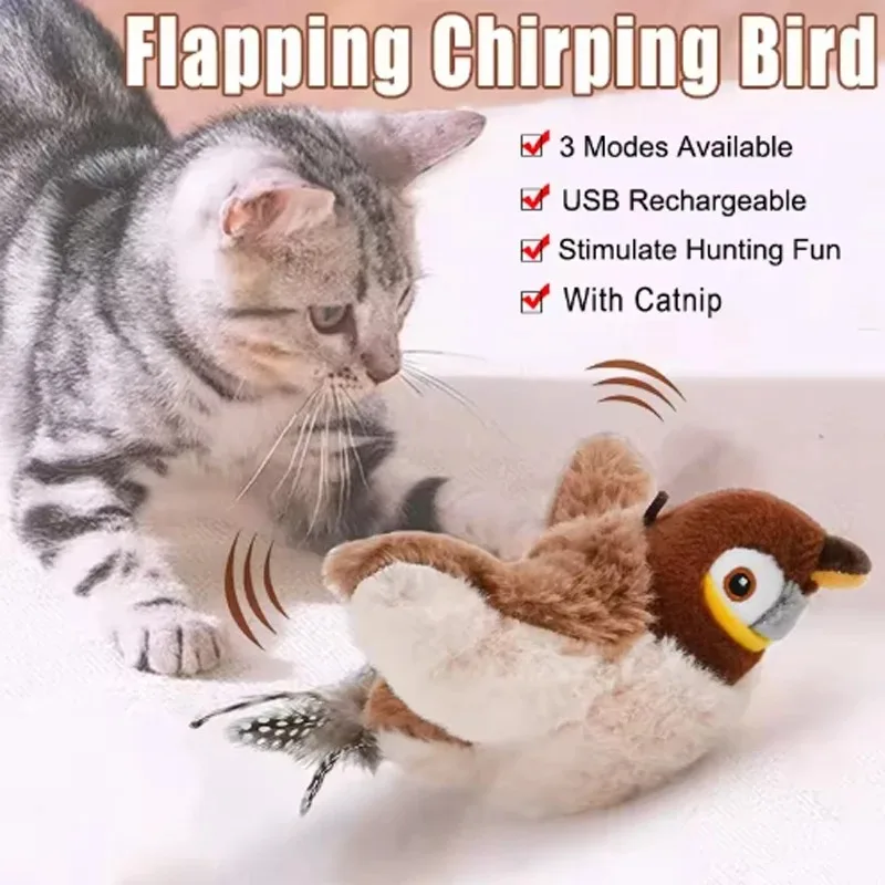 Plush Bird Cat Toy