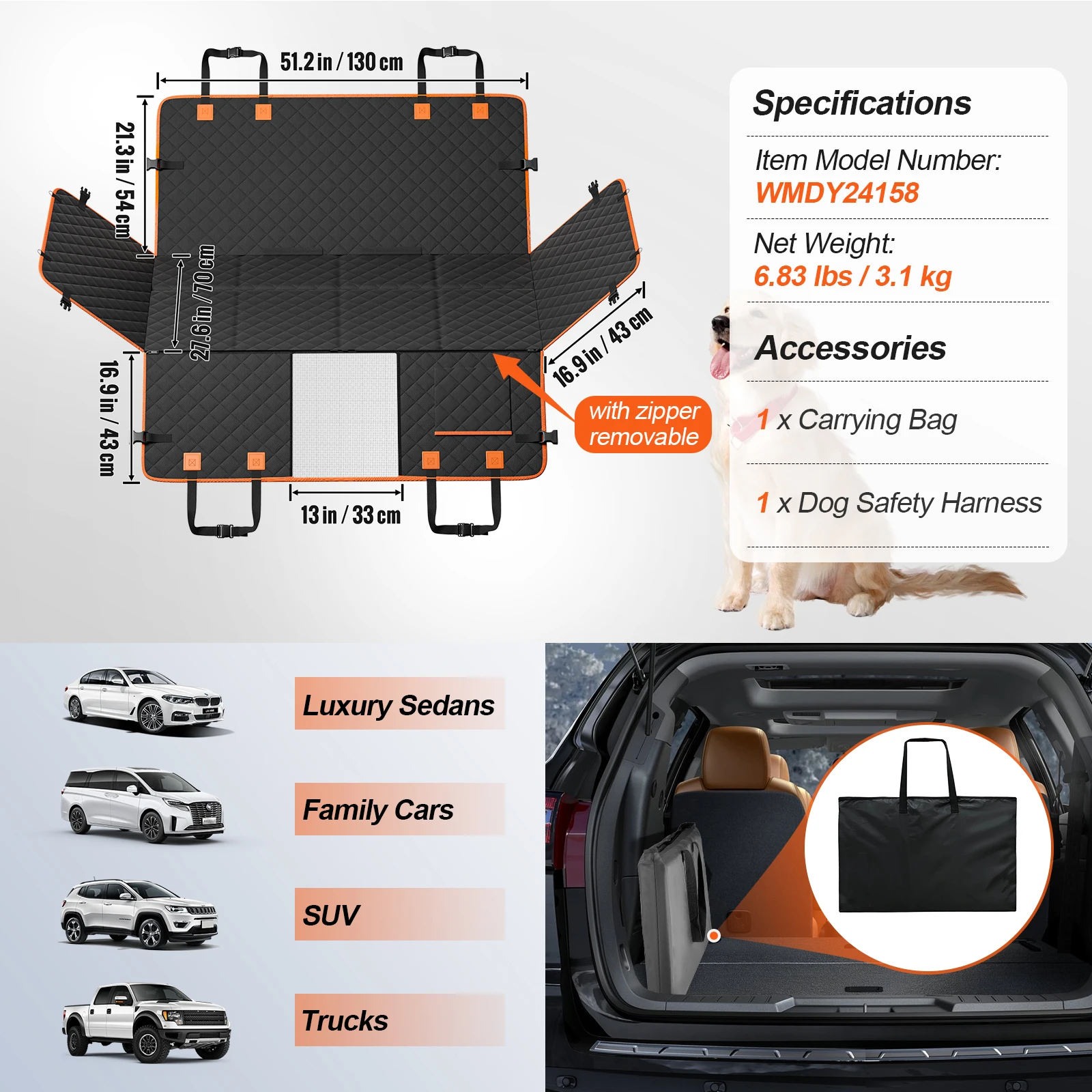Dog Back Seat Extender Cover - Image 8