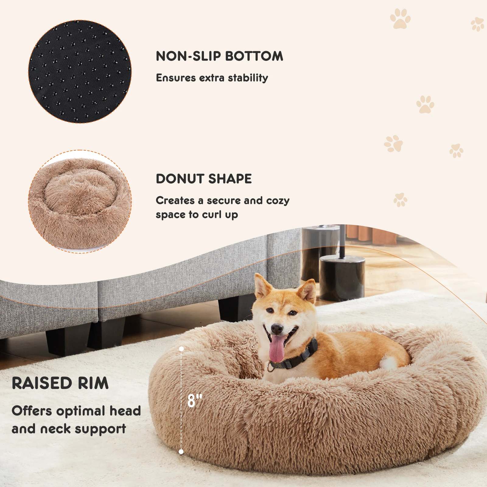 Calming Round Dog Bed - Image 4