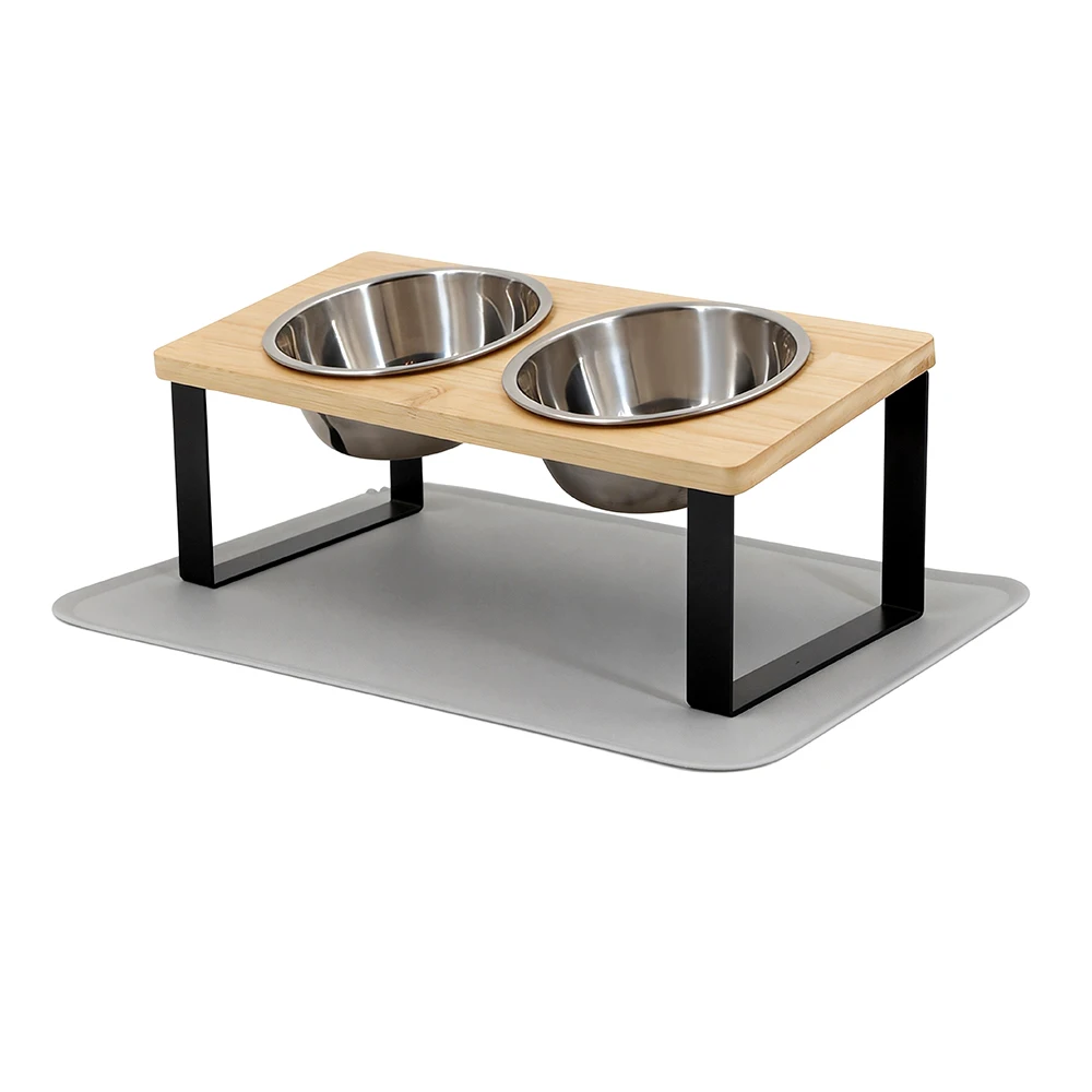 Elevated Cat Bowls With Mat - Image 7
