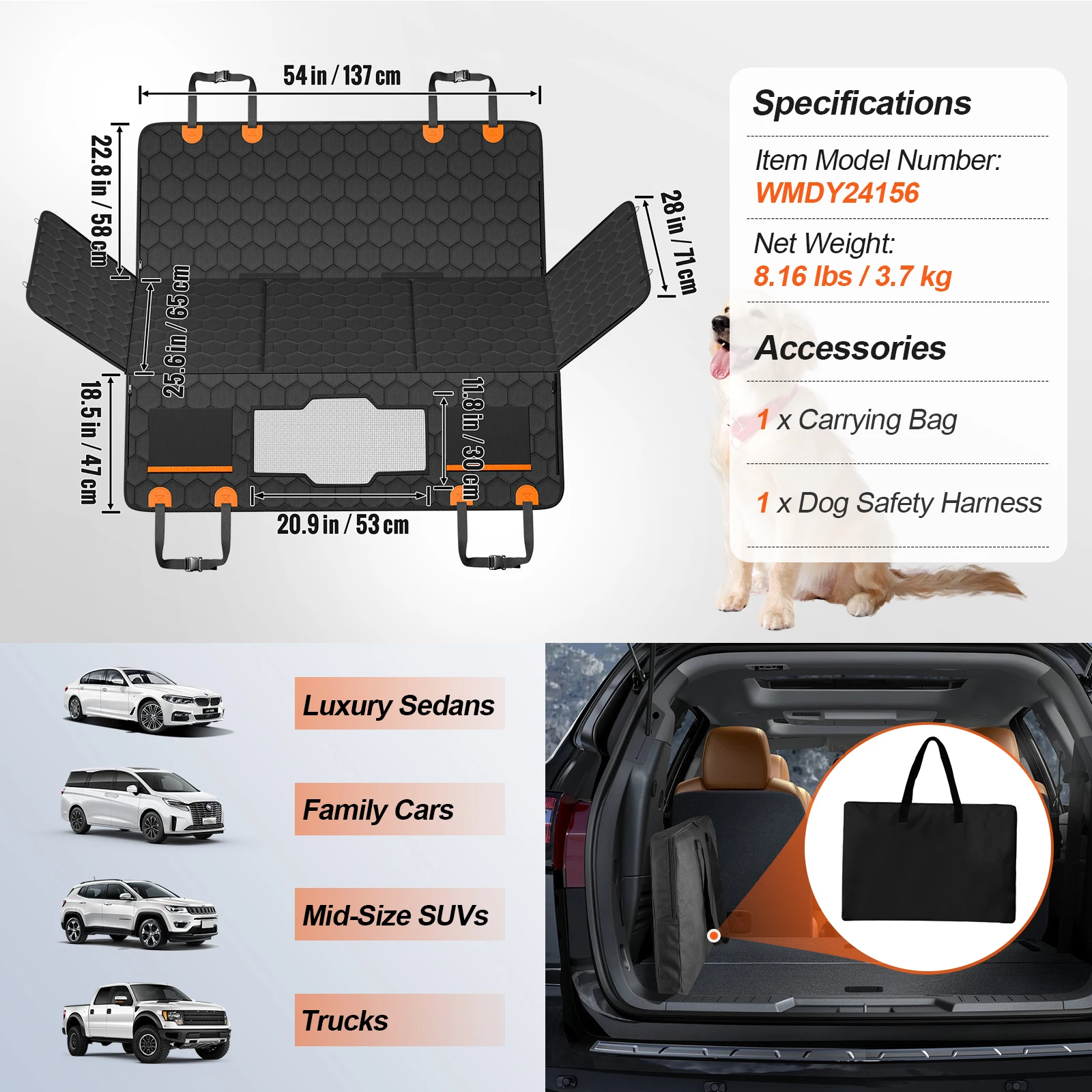 Dog Back Seat Extender Cover - Image 7