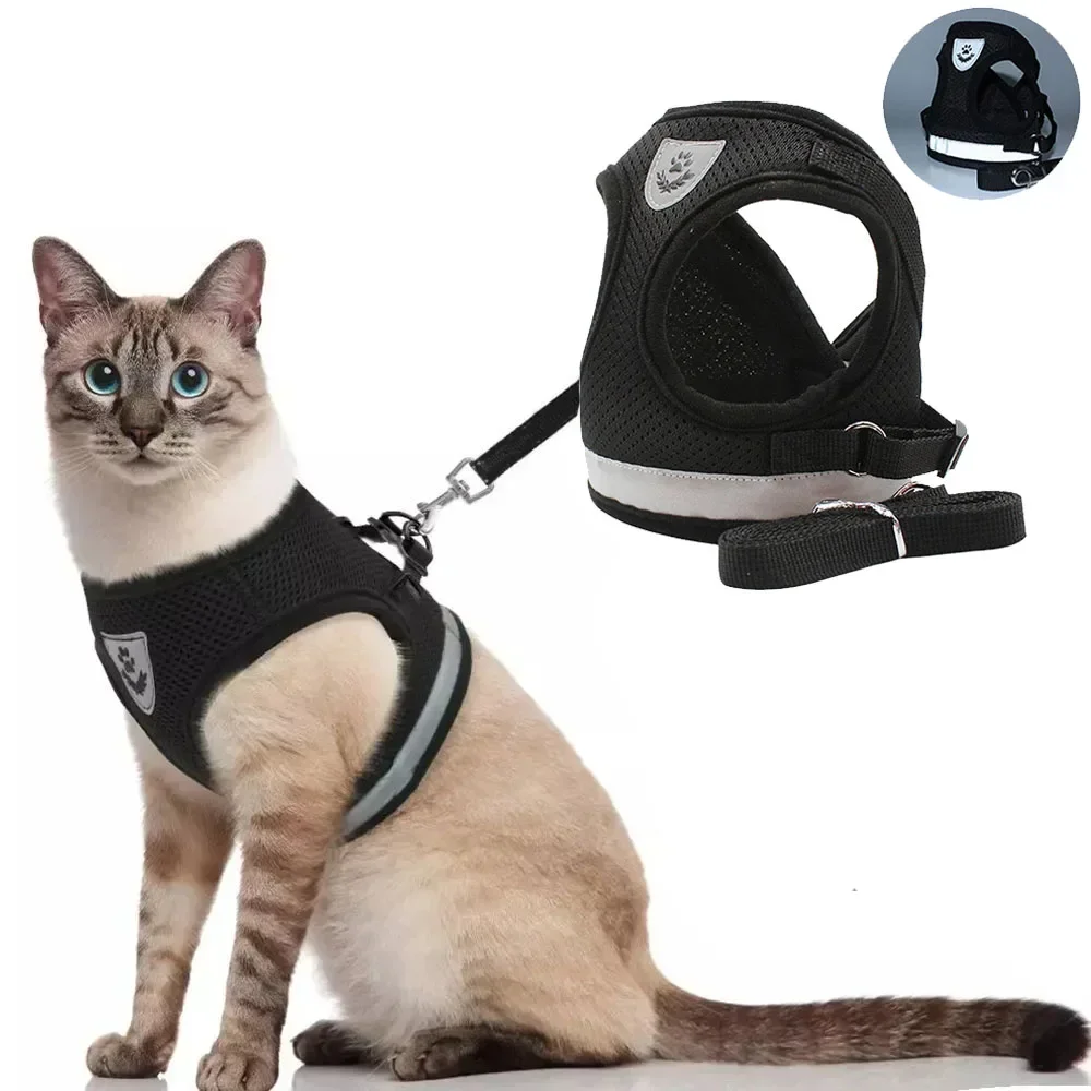 Reflective Cat Harness Leash Set
