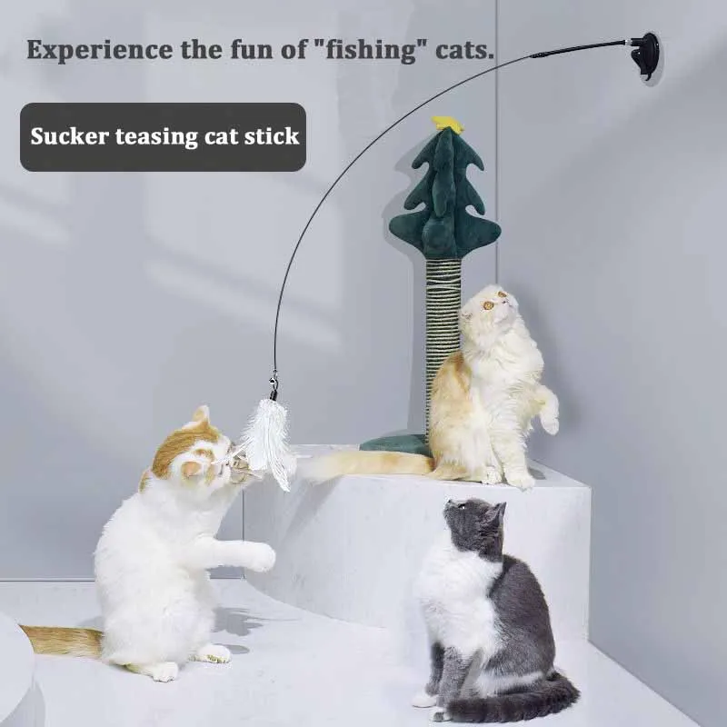 Feather Teaser Wand Cat Toy - Image 2