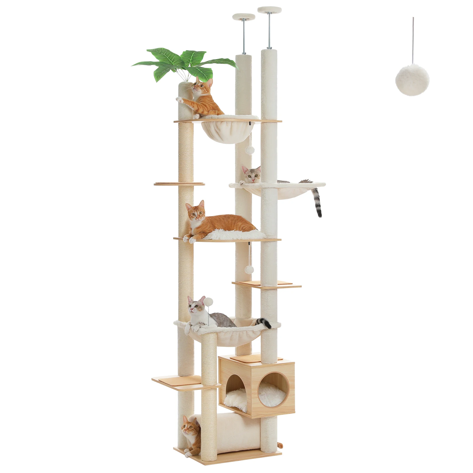 Adjustable Wooden Cat Tree - Image 11
