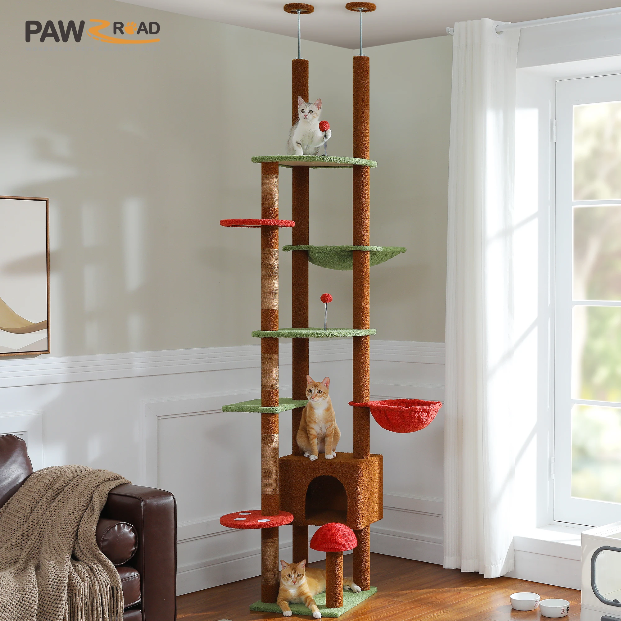 Adjustable Wooden Cat Tree - Image 8