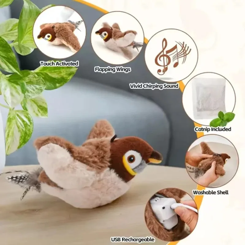 Plush Bird Cat Toy - Image 4