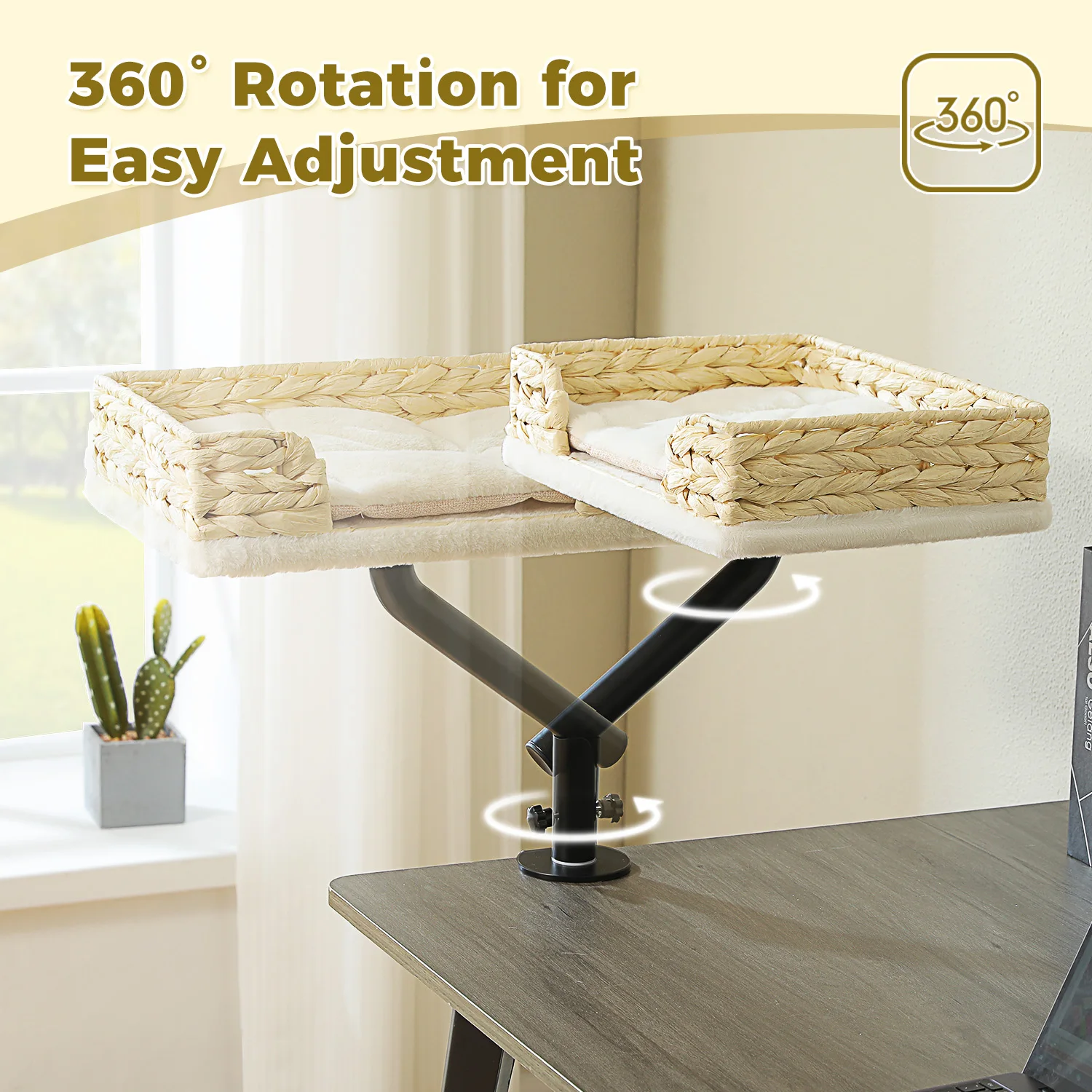 360° Rotatable Cat Desk Bed - Image 5