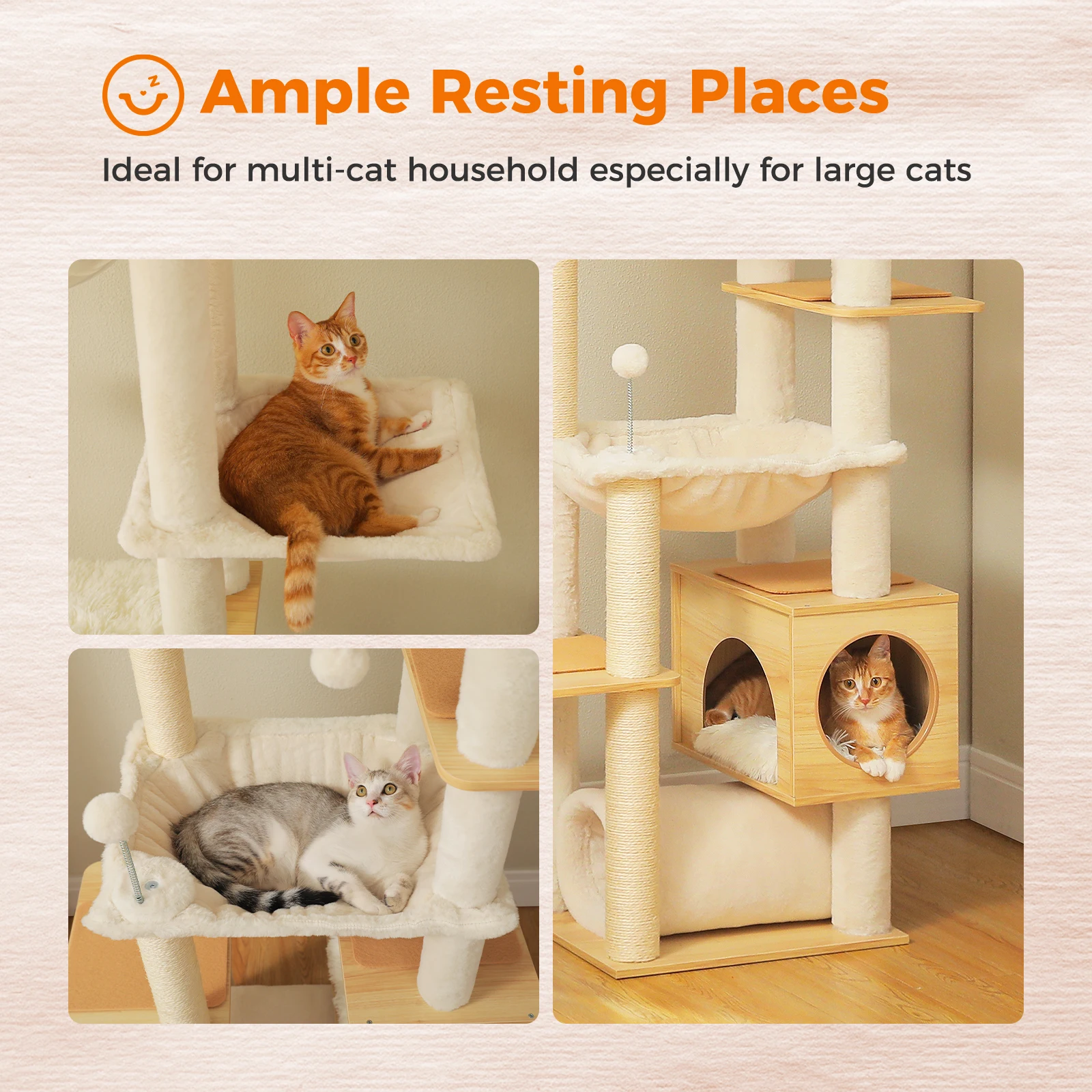 Adjustable Wooden Cat Tree - Image 3