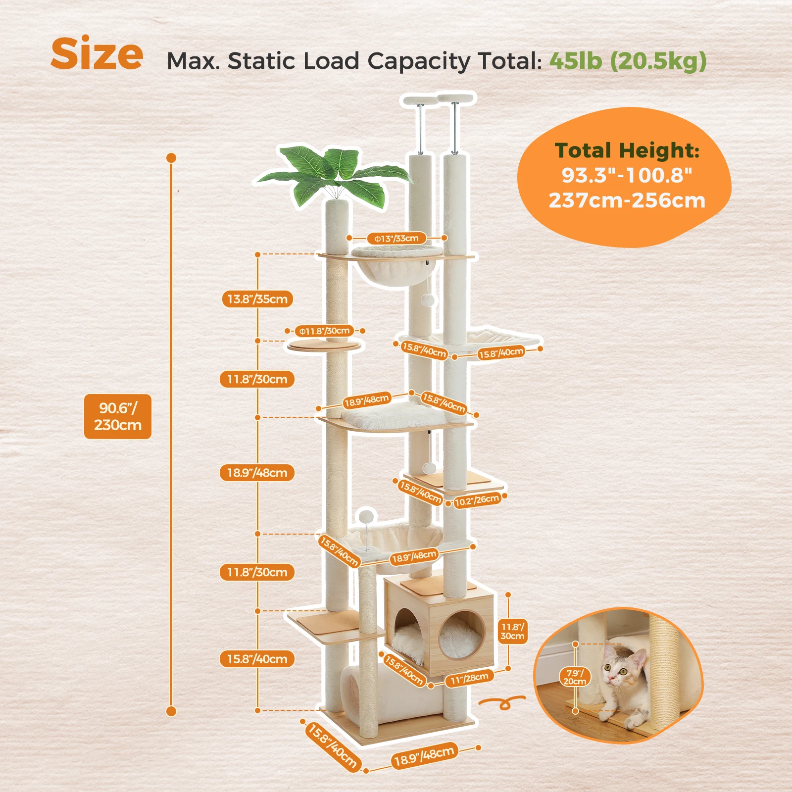 Adjustable Wooden Cat Tree - Image 6